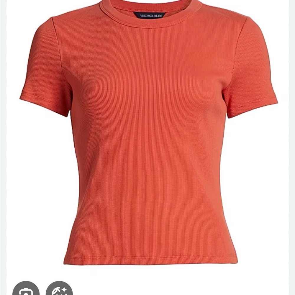 Veronica Beard Pruitt Ribbed Short Sleeve shirt